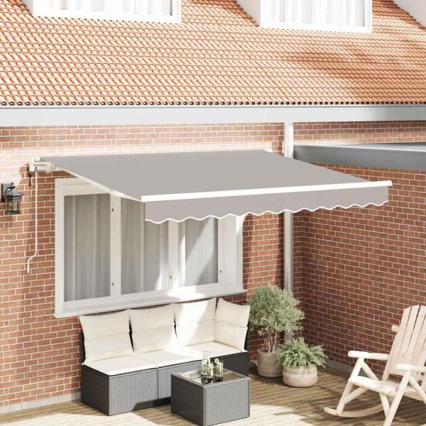 Einziehbare Markise Hellgrau 350 x 200 cm Stoff