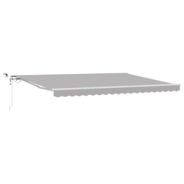Einziehbare Markise Hellgrau 450 x 350 cm Polyester und Metall