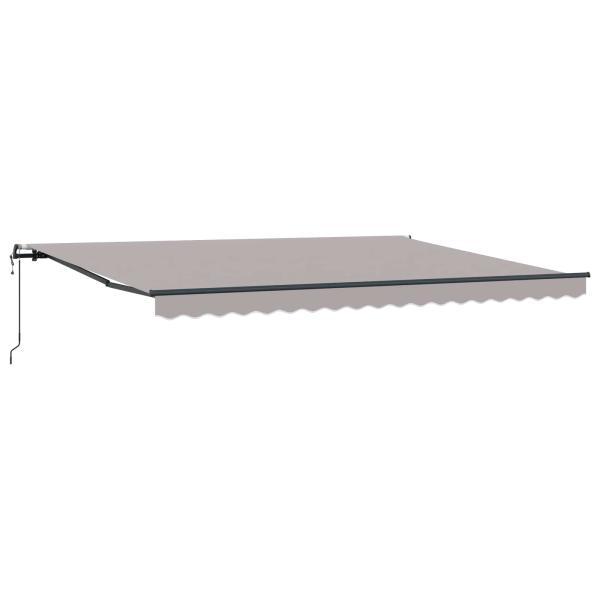 Einziehbare Markise Hellgrau 450 x 350 cm Stoff und Aluminium