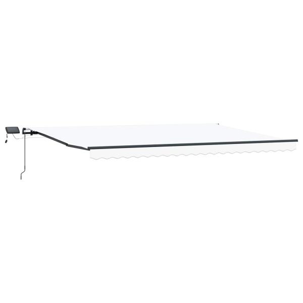 Einziehbare Markise Weiß 500 x 350 cm Stoff