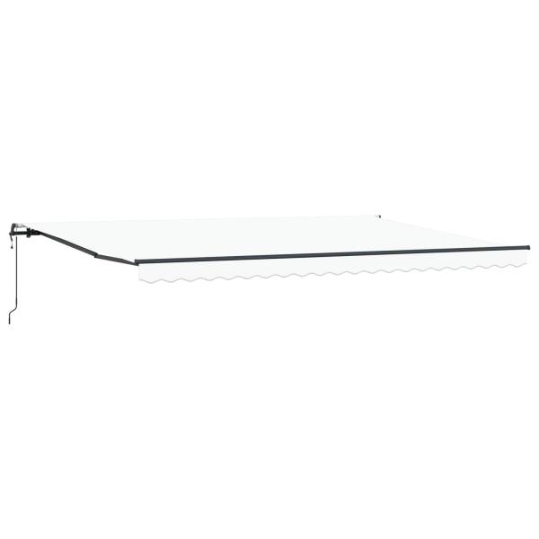 Einziehbare Markise Weiß 500 x 350 cm Stoff und Aluminium