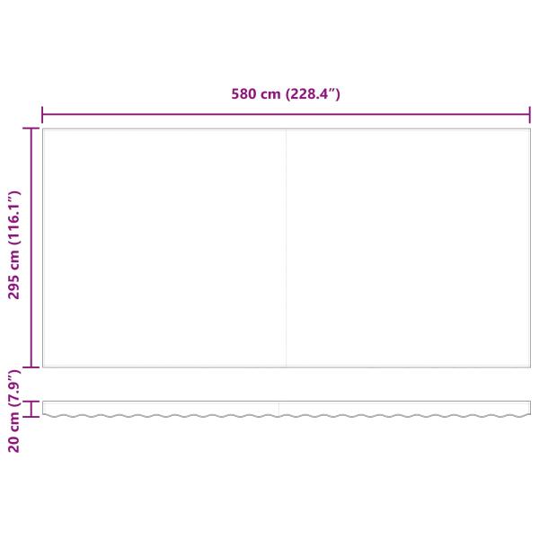 Einziehbare Markise Rot und Weiß 600 x 300 cm