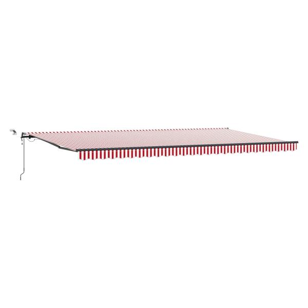 Ausziehbare Markise Rot und Weiß 600 x 300 cm Polyester