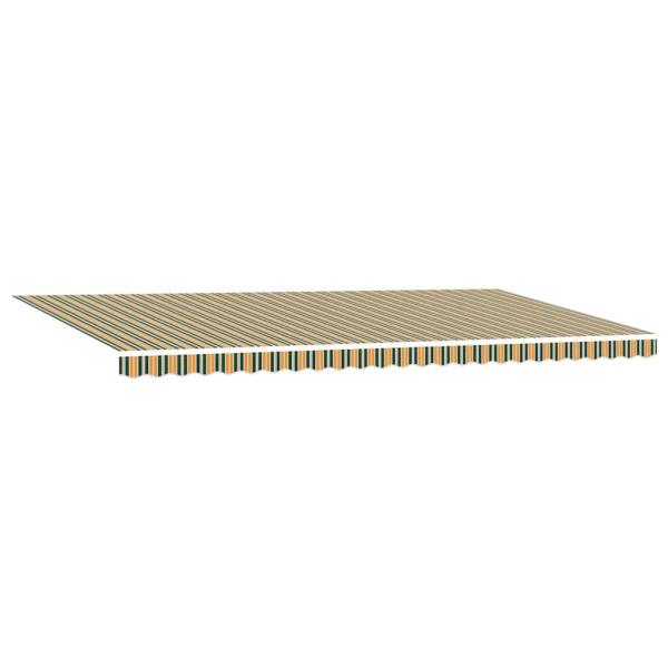 Einziehbare Markise Grün und Gelb 600 x 300 cm Stoff und Stahl