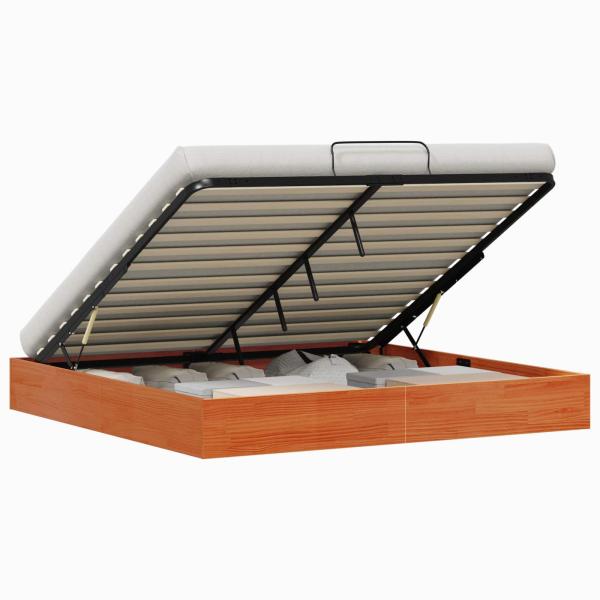 Ottoman Bettgestell mit Stauraum Wachsbraun 200 x 200 cm