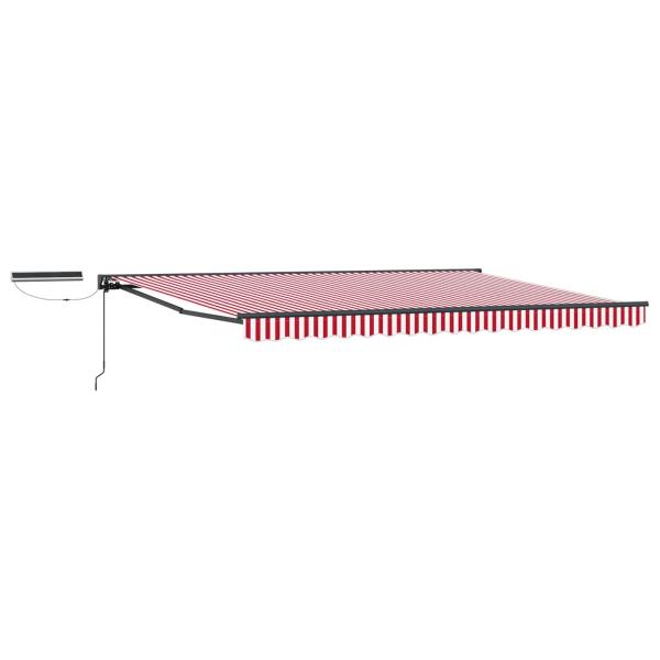 Elektrische ausziehbare Markise Rot, Weiß, Anthrazit 5 x 3,5 m