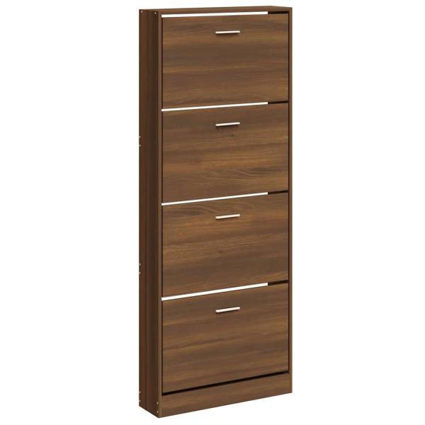 Schuhschrank Braun Eichen-Optik 59x17x150 cm Holzwerkstoff