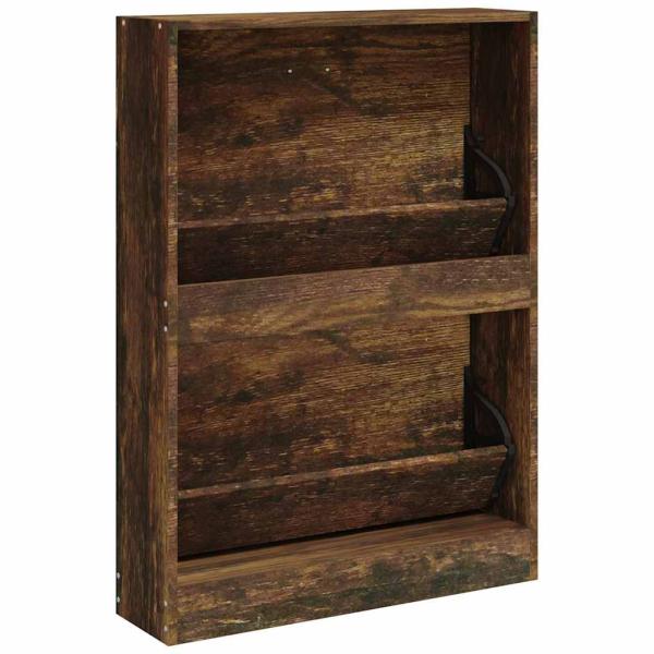 Schuhschrank Räuchereiche 59x17x81 cm Holzwerkstoff