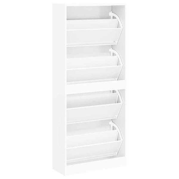 Schuhschrank Weiß 63x24x147 cm Holzwerkstoff