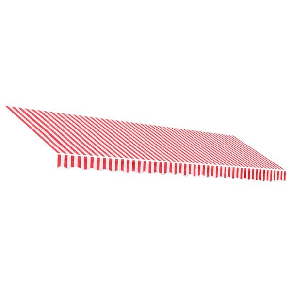 Ersatzstoff für Markise Rot und Weiß 500x300 cm Polyester