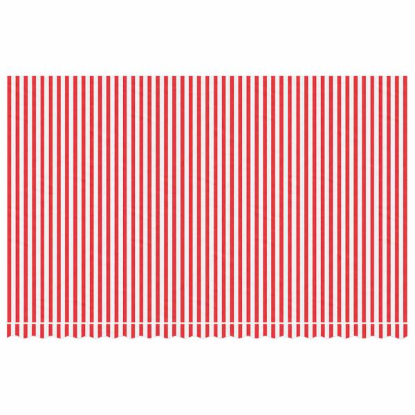 Ersatzstoff für Markise Rot und Weiß 500x300 cm Polyester