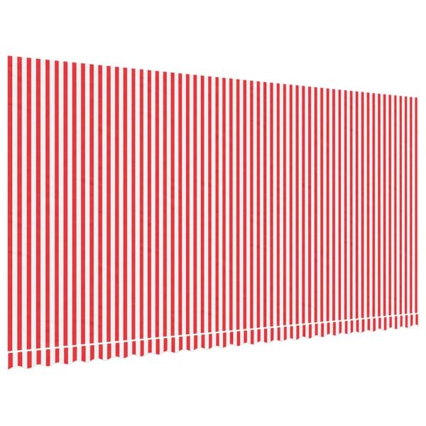 Ersatzstoff für Markise Rot und Weiß 600x300 cm Polyester