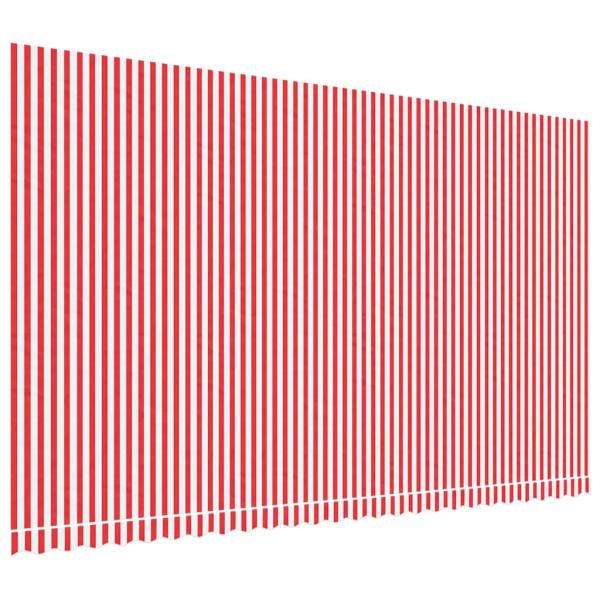 Ersatzstoff für Markise Rot und Weiß 600x350 cm Polyester