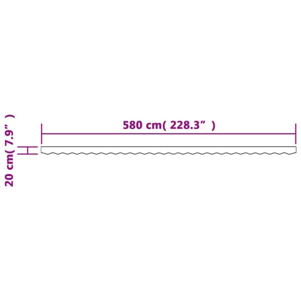 Markisenvolant Anthrazit und Weiß Gestreift 600 cm