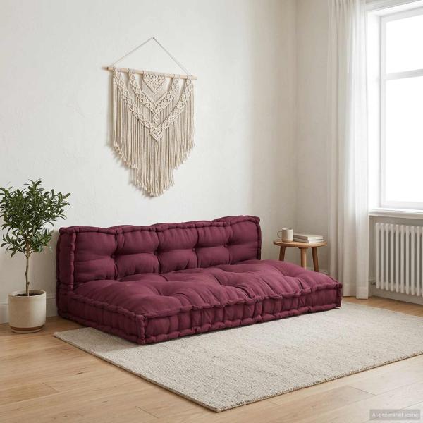 ARDEBO.de - Pallet Sofa Kissen 2 stk. Stoff Kastanienbraun 120 x 80 x 38 cm