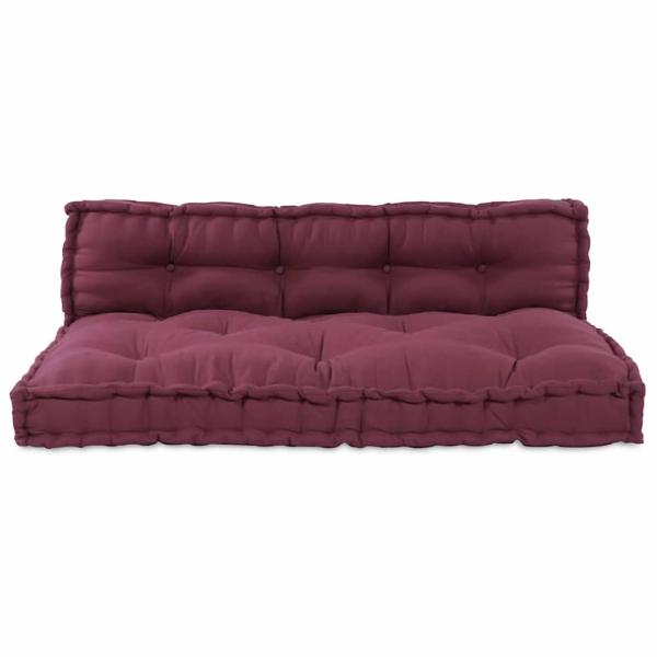 Pallet Sofa Kissen 2 stk. Stoff Kastanienbraun 120 x 80 x 38 cm