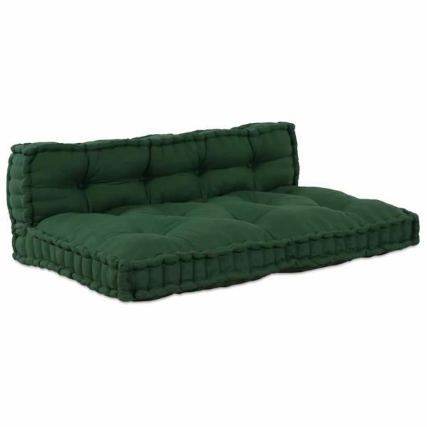 Pallet Sofa Kissen 2 stk. Stoff Grün 120 x 80 x 38 cm
