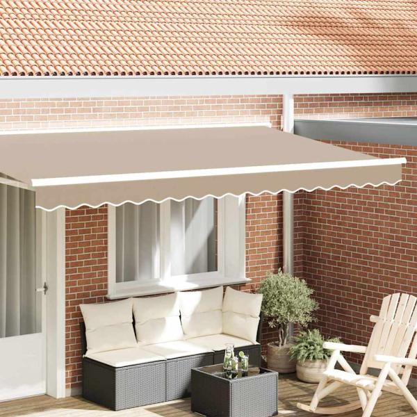 ARDEBO.de - Ersatzvolant für Markise für 4 m Beige Polyester