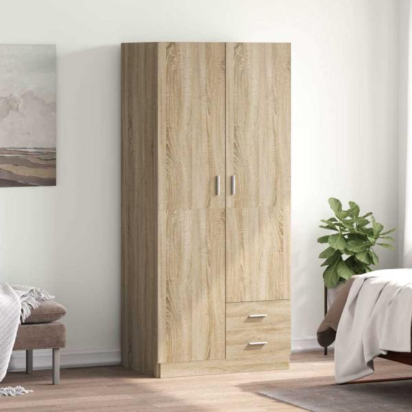 ARDEBO.de - Kleiderschrank Sonoma-Eiche 80x52x180 cm Holzwerkstoff