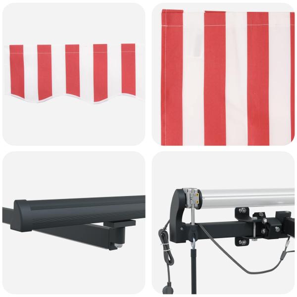Markisenstoff mit Rot und Weiß 500 x 300 cm Polyester