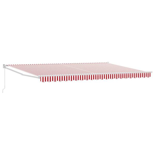 ARDEBO.de - Markise Rot und Weiß 500 x 300 x 165 cm Polyester und Metall