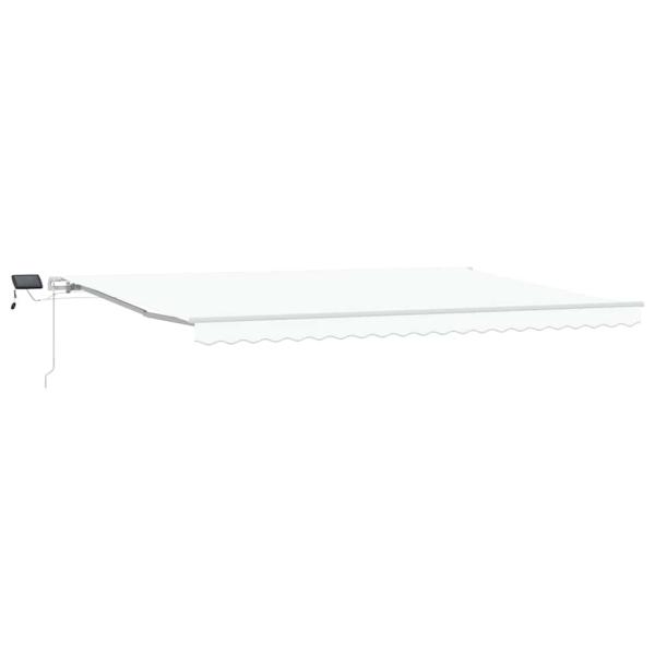 ARDEBO.de - Einziehbare Markise Weiß 500 x 300 cm Stoff und Stahl