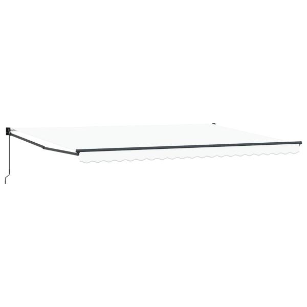 Markise Weiß 500 x 300 cm Polyester und Metall