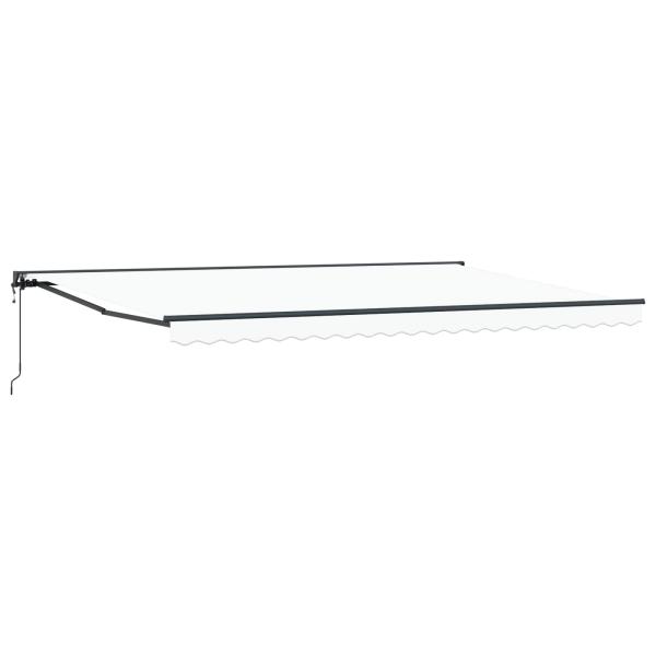 ARDEBO.de - Markisenrahmen Weiß 500 x 300 cm Polyester mit PU-Beschichtung