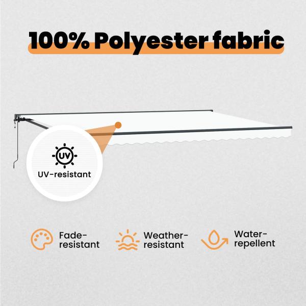 Markisenrahmen Weiß 500 x 300 cm Polyester mit PU-Beschichtung