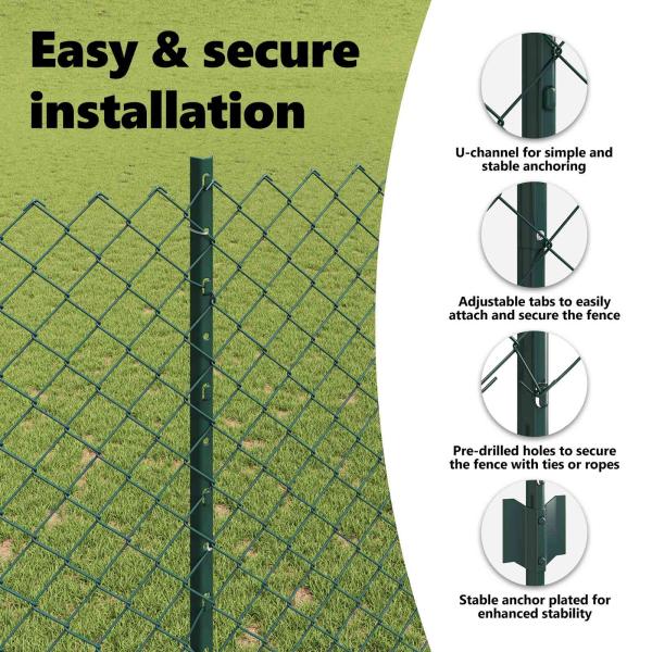 Maschendrahtzaun mit Pfosten 10 x 1,5 m PVC-beschichteter Stahl