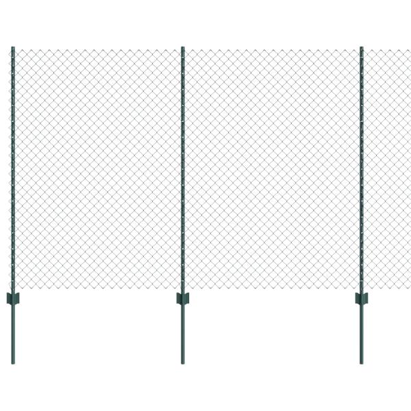 Maschendrahtzaun mit Pfosten 10 x 1,6 m PVC-beschichteter Stahl