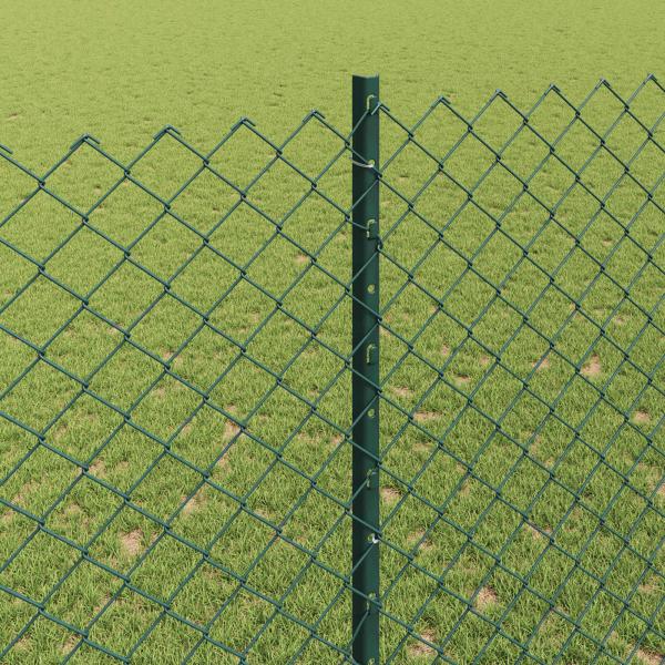 Maschendrahtzaun mit Pfosten 10 x 1,6 m PVC-beschichteter Stahl