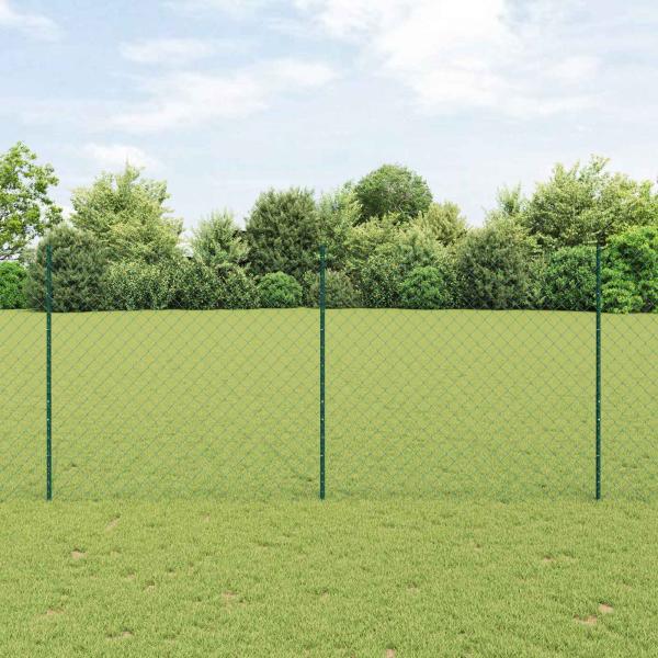 ARDEBO.de - Maschendrahtzaun mit Pfosten 25 x 1,4 m PVC-beschichteter Stahl