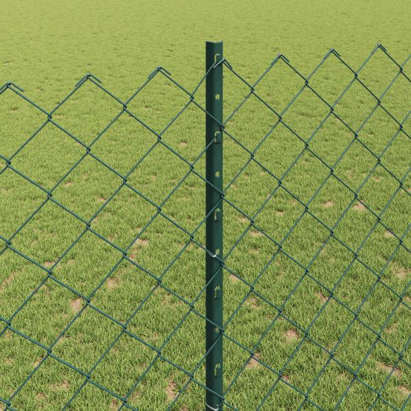Maschendrahtzaun mit Pfosten 25 x 1,4 m PVC-beschichteter Stahl