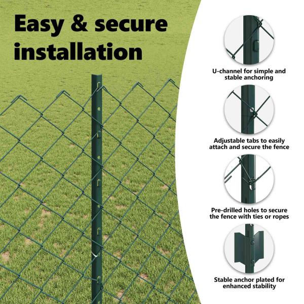 Zaun mit Pfosten Grün 1.6 x 25 m Stahl und PVC