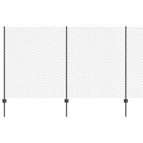 Zaun mit Pfosten Grau 1,4 x 10 m Stahl und PVC