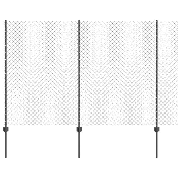 Maschendrahtzaun mit Pfosten 10 x 1,5 m PVC-beschichteter Stahl