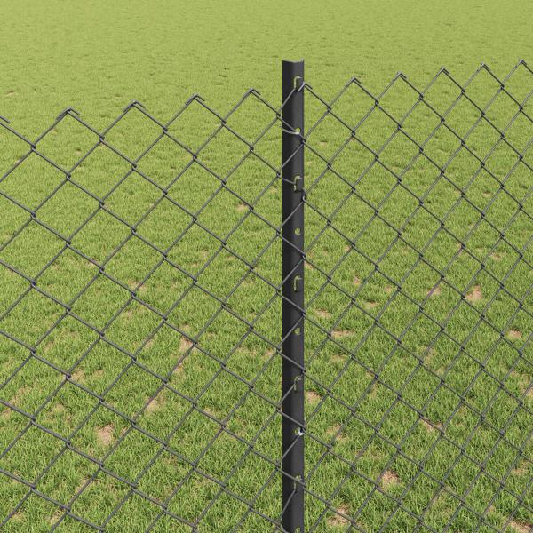 Maschendrahtzaun mit Pfosten 10 x 1,5 m PVC-beschichteter Stahl