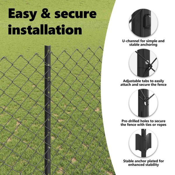 Maschendrahtzaun mit Pfosten 10 x 1,6 m PVC-beschichteter Stahl