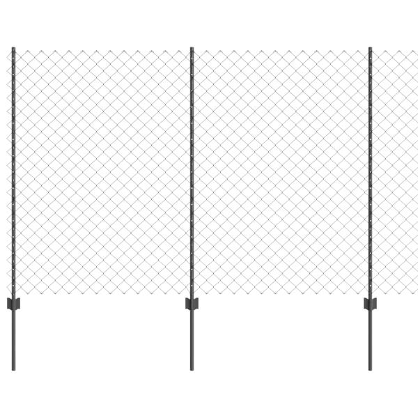 Maschendrahtzaun mit Pfosten 10 x 1,5 m PVC-beschichteter Stahl