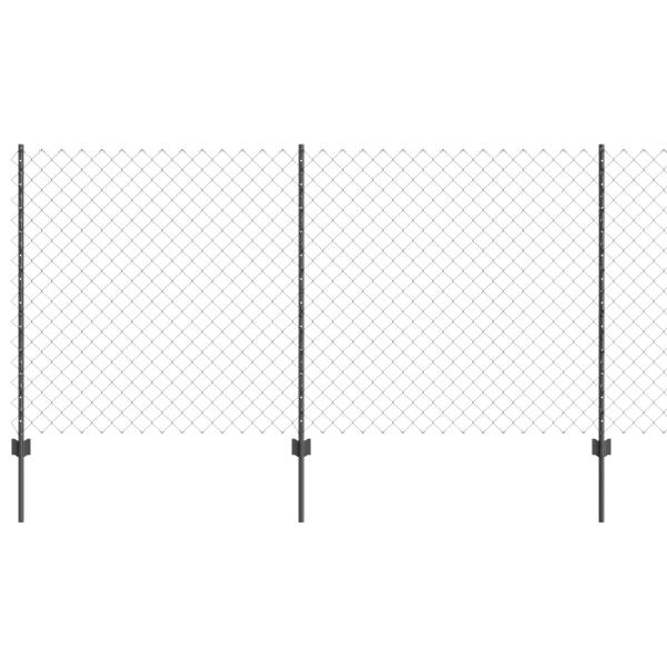 Maschendrahtzaun mit Pfosten 25 x 1,2 m PVC-beschichteter Stahl