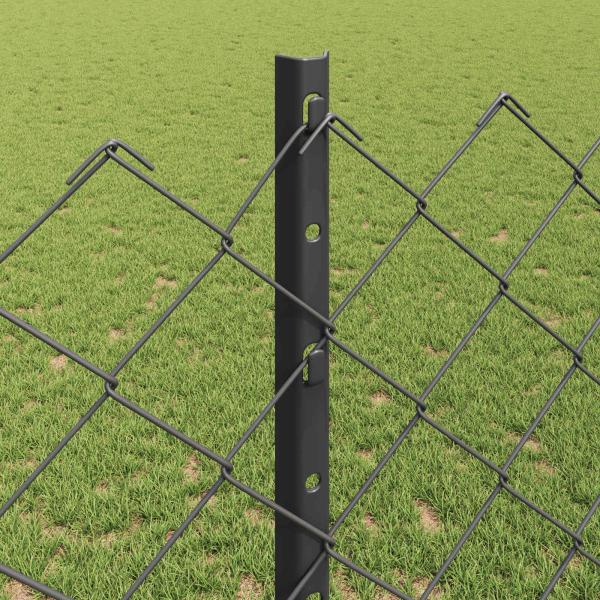 Maschendrahtzaun mit Pfosten 25 x 1,2 m PVC-beschichteter Stahl