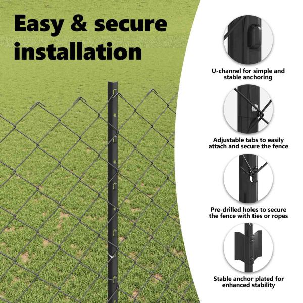 Maschendrahtzaun mit Pfosten 25 x 1,6 m PVC-beschichteter Stahl