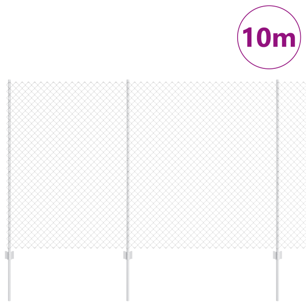 Zaun mit Pfosten Silber 1,5 x 10 m Stahl
