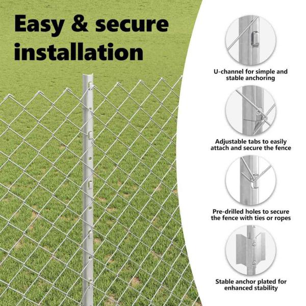 Zaun mit Pfosten Silber 1,5 x 10 m Stahl