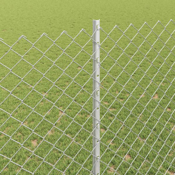 Zaun mit Pfosten Silber 1,5 x 10 m Stahl
