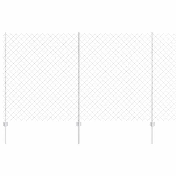 Zaun mit Pfosten Silber 1,4 x 10 m Stahl
