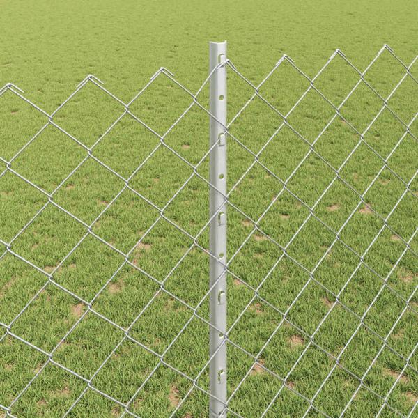Zaun mit Pfosten Silber 1,4 x 10 m Stahl
