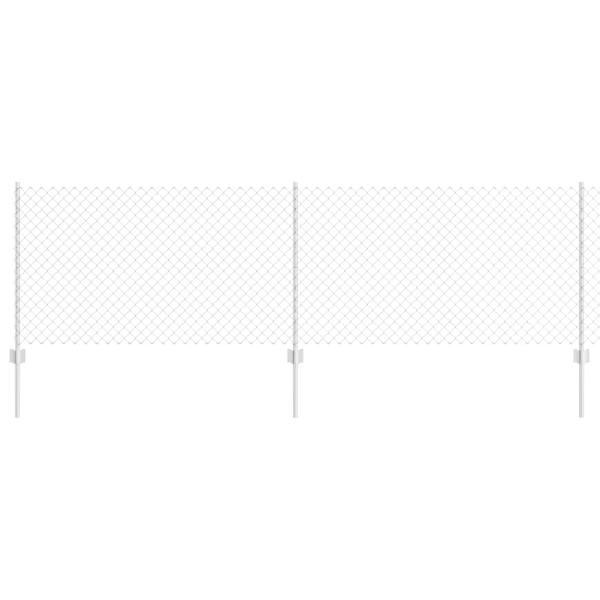 Maschendrahtzaun mit Pfosten 25 x 0,8 m Verzinkter Stahl Silber