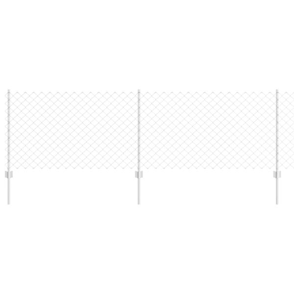 Zaun mit Pfosten Silber 0,8 x 25 m Stahl